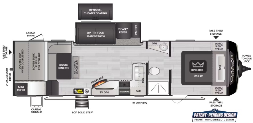 2024 KEYSTONE COUGAR 1/2 TON 30BHSWE, , floor-plans-day image number 0